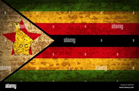 Flags Zimbabwe With Dirty Paper Texture Vector Stock Vector Image