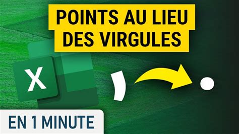 Transformer Les Virgules En Points Sur Excel YouTube