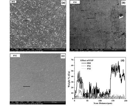 Semedx Line Scan Analysis Of Fs1 And Fs2 Samples Along With The Bm