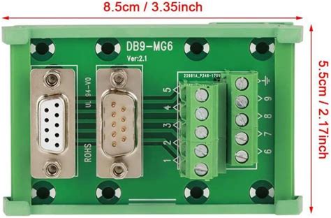 Jienk DB9 Male Female D SUB Din Rail Mount Interface Module RS232