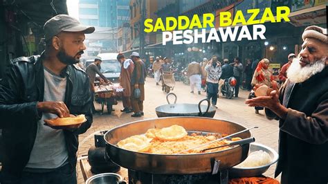 Peshawar Saddar Bazaar Cholay Pakoray Halwa Poori Street Food