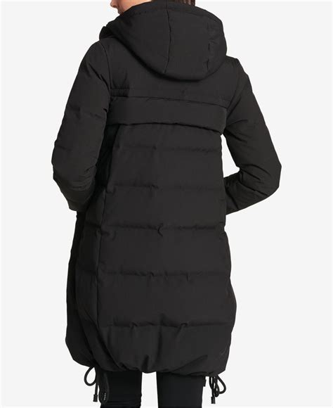 DKNY Synthetic Cinch Hem Down Puffer Coat In Black Lyst