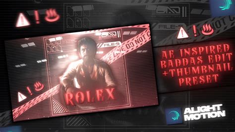 Rolex Ae Inspired Baddas Edit Thumbnail Xml Preset