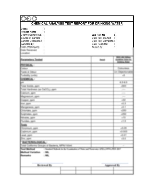 SOLUTION Chemical Analysis Test Report For Drinking Water All