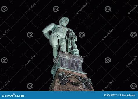 Herkules Statue Kassel Germany at Night Stock Image - Image of warrior ...