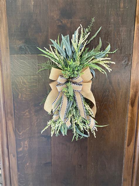 Eucalyptus Greenery Swag For Front Door Farmhouse Door Decor Greenery