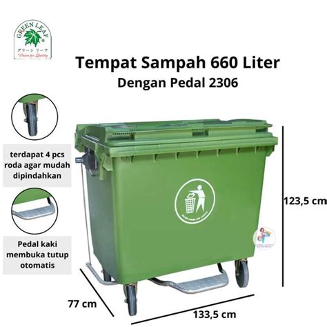 Jual Tempat Sampah Liter Dp Green Leaf Dustbin Roda Di Seller