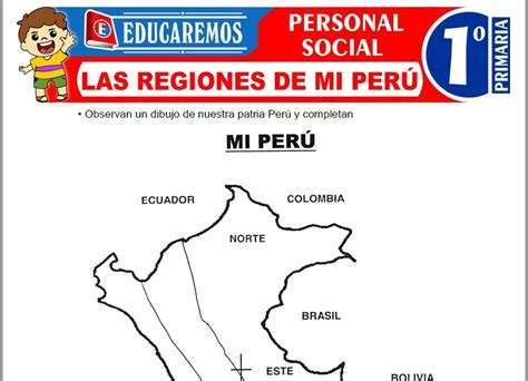 Las Regiones De Mi Perú Para Primero De Primaria Fichas Gratis 📚