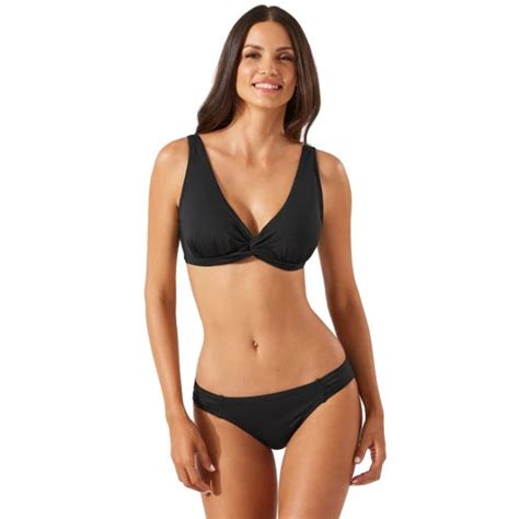 Tommy Bahama Pearl Underwire Twist Front Bikini Top In Black