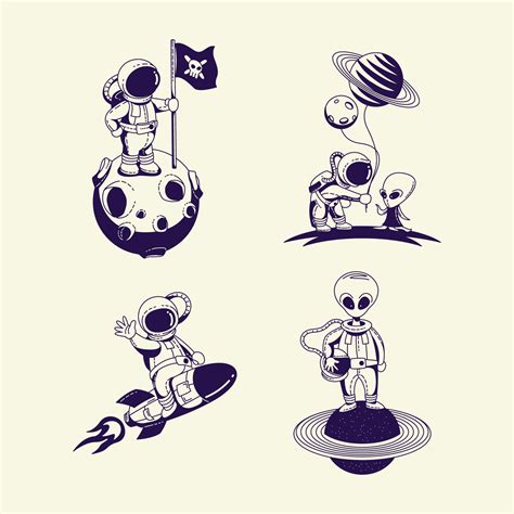 Minimalist Tattoo Astronaut Tattoo Design 10832334 Vector Art at Vecteezy