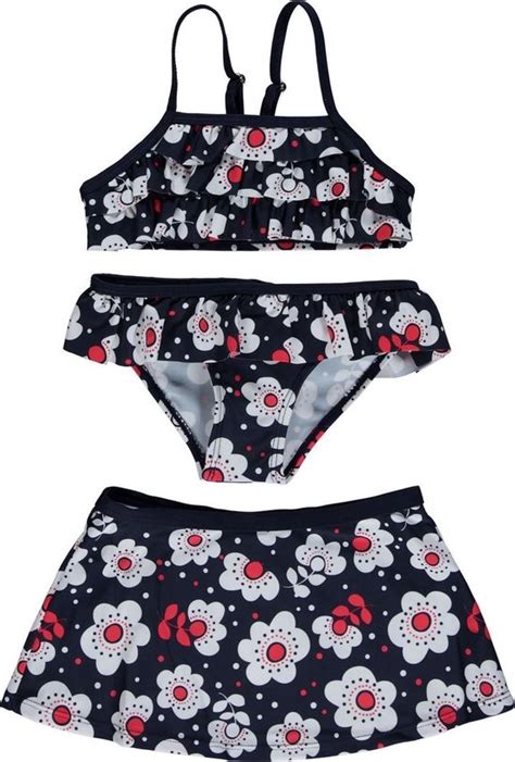 Losan Meisjes Bikini Met Rokje Blauw Met Bloemen Maat Bol