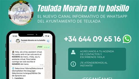 Teulada Moraira Presenta Un Nuevo Canal De Whatsapp Para Mantener