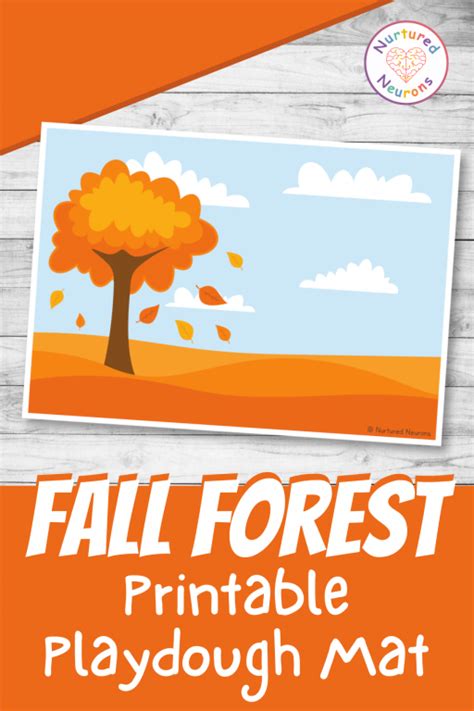 Simple Fall Forest Playdough Mat Preschool Autumn Printable