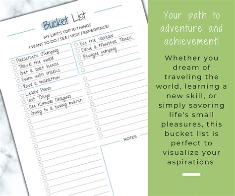 Bucket List Printable Minimalist Planner Inserts, Bucket List Planner