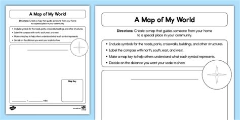 Second Grade A Map Of My World Activity Lehrer Gemacht