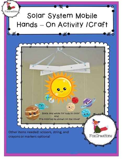 Printable Solar System Mobile Activity Craft Comes With Color And Black And White Artofit