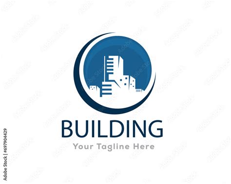 Circle Negative Space Building Property Logo Icon Symbol Design