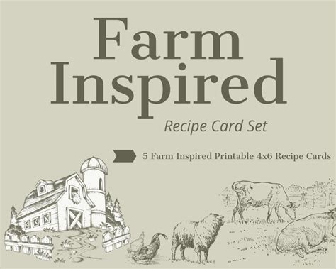 Homestead Recipe Cards Farm Themed Recipe Cards Printable Instant