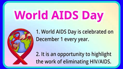 10 Lines On World Aids Day 2023 In English Speech On World Aids Day Ashwin S World Youtube