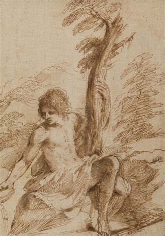 Saint Jean Baptiste Assis Au Pied Dun Arbre By Guercino On Artnet