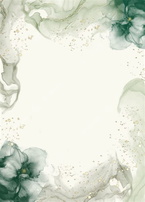 Elegant Flower Sage Green Ink Background Wallpaper Image For Free
