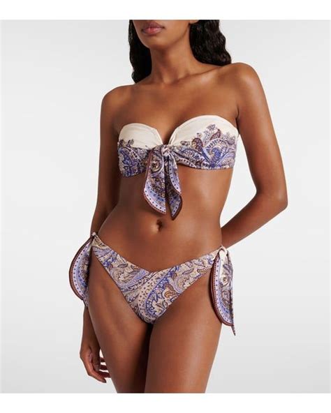 Zimmermann Ottie Paisley Bikini In Purple Lyst