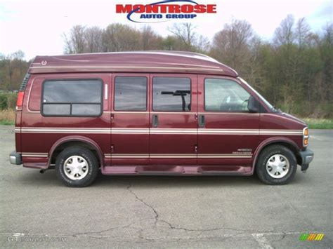 1996 Dark Toreador Red Metallic Chevrolet Express 1500 Passenger Van Conversion 28247363