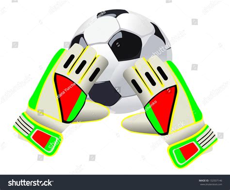 Soccer Goalkeeper Gloves Ball Stock Vector 132507146 Shutterstock