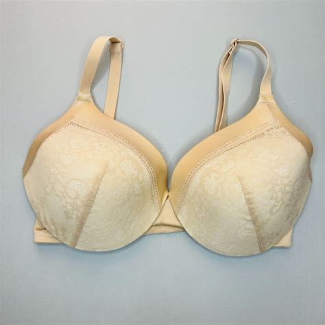 Maidenform Bra 34d Nude Lined Lace Cups Underwire Adj Gem