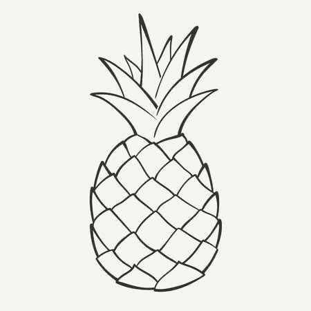 Pineapple Outline Tattoo