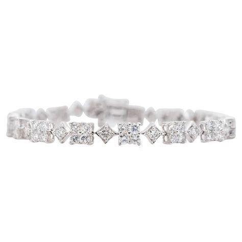 Beautiful 18k White Gold Tennis Bracelet With 140 Ct Natural Diamonds Igi Cert At 1stdibs