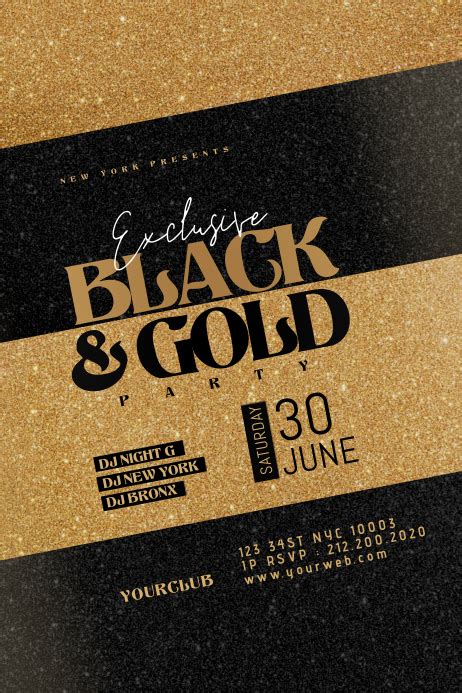 Black And Gold Poster Template Postermywall