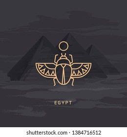 Scarab Beetle Symbol Ancient Egyptians Colorful Stock Vector Royalty