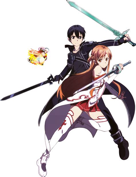 Sword Art Online Kirigaya Kazuto Kirito Yuuki Asuna Render 3