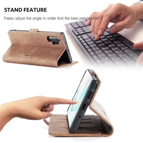 Caseme Samsung Galaxy Note Plus Wallet Stand Magnetic Case Brown