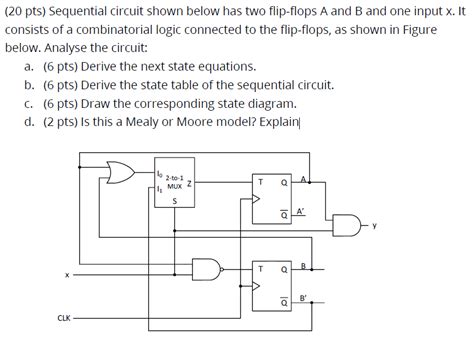 Solved Pts Sequential Circuit Shown Below Has Two Chegg