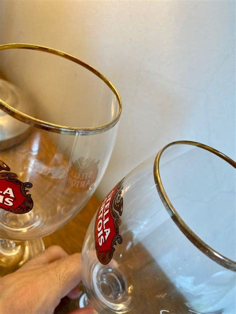 Pair Of Stella Artois Original Beer Glass Chalice Cl Cl And Cl