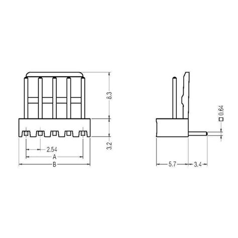 Conector Macho 2 Vias KK 2 54mm 90