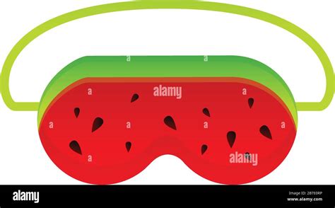 Watermelon Print Sleeping Mask Icon Cartoon Of Watermelon Print