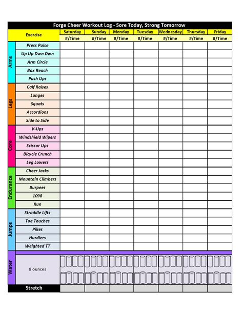 Training log template excel