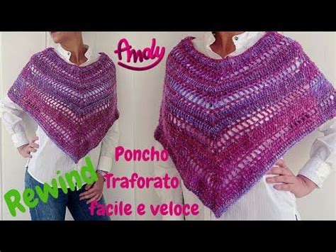 TUTORIAL Poncho Facile E Veloce Rewind Uncinetto Inverno Uncinetto