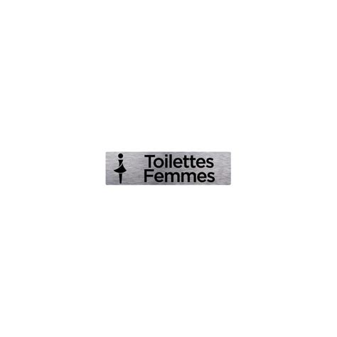 Plaque De Porte Toilettes Femmes Alu Brossé 170 X 50 Mm