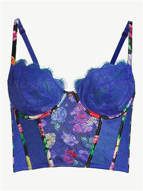 Sofia Intimates By Sofia Vergara Womens Satin And Lace Bustier