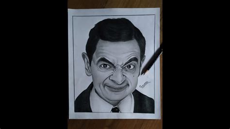 Mr Bean Portrait Mr Bean Rowan Atkinson Pencil Portrait Drawing