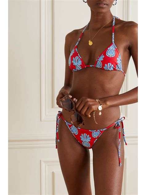 La Doublej Printed Bikini Briefs Net A Porter