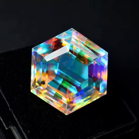 Ct Natural Mystic Topaz Rainbow Color Hexagon Cut Certified