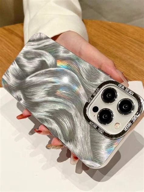 Laser Feather Silver Case Compatible With Iphone 15 Pro Max 11 12 13 14