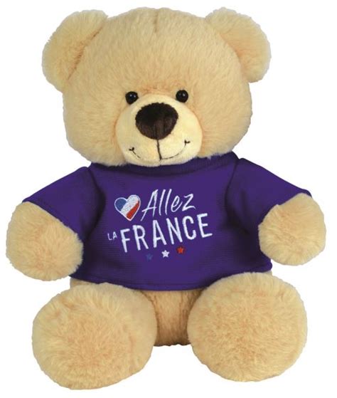 Peluche Ours Avec Message Allez La France Jemini 22 Cm Ours En