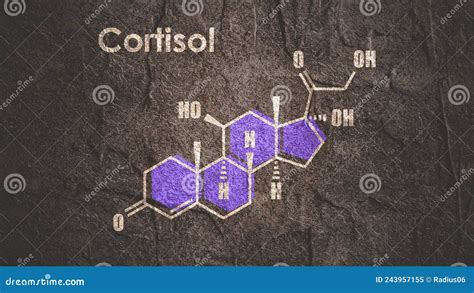 Structural Formula Of Human Steroid Cortisol Hormone Stock Illustration