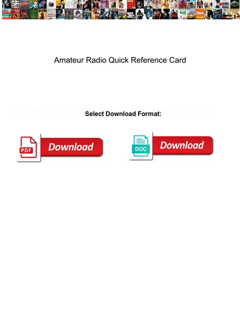 Amateur Radio Quick Reference Card DocsLib